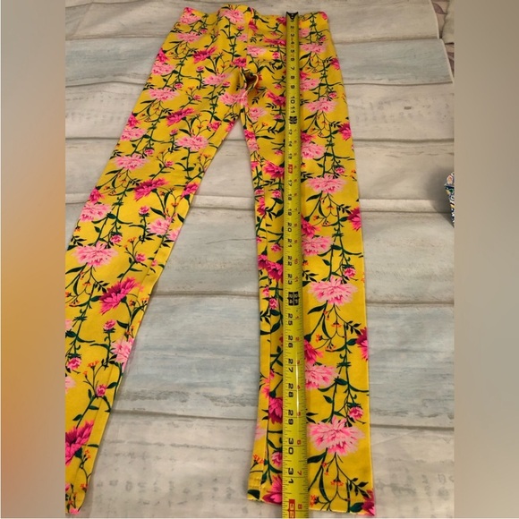 Old Navy Girls Leggings Yellow Green Blue Multi Floral 3Pack Large (10-12) - Picture 7 of 15